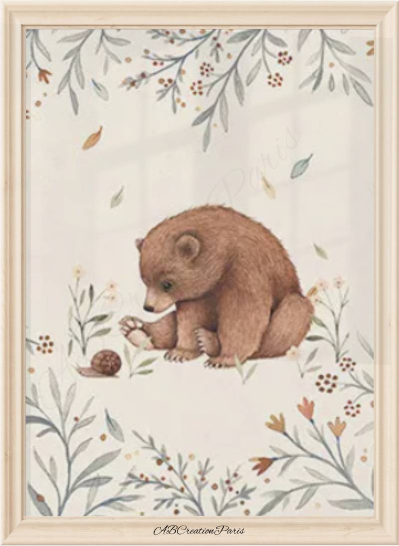 affiche bebe theme ours