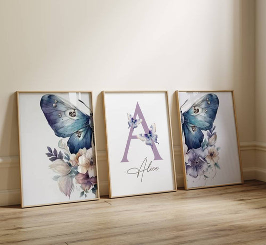 Affiche Papillon Violet - Déco Chambre Personnalisé