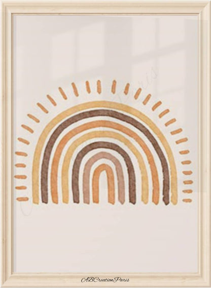 affiche chambre bébé arc en ciel boheme