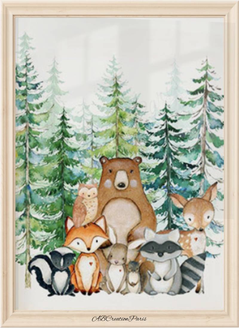 affiche animaux de la foret 