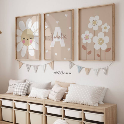 deco chambre bebe theme fleur