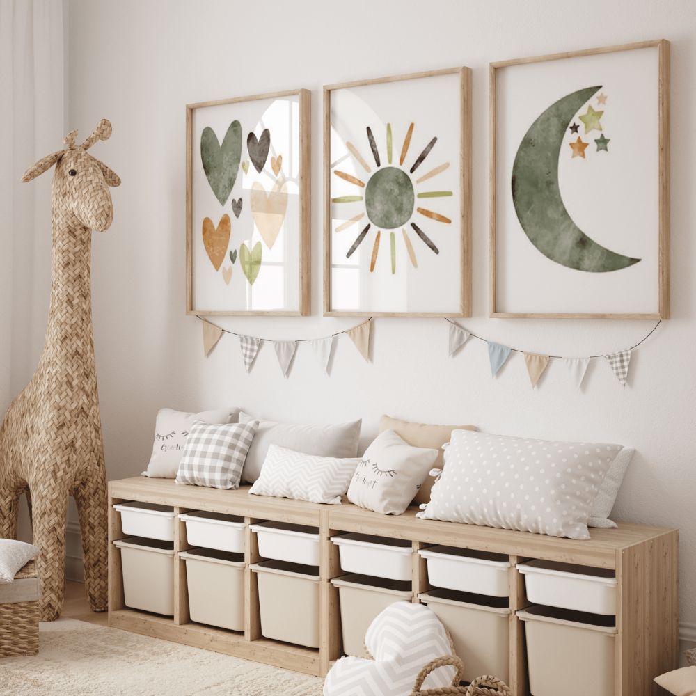 affiche chambre enfant vert d'eau