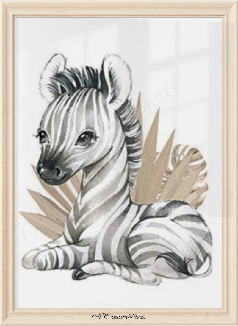 affiche zèbre chambre bébé thème savane