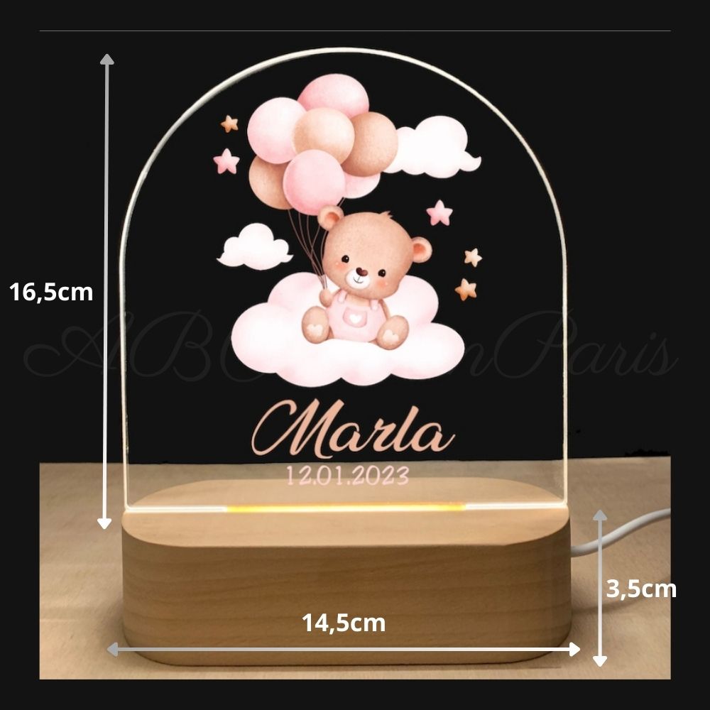 veilleuse bebe animal pour chambre fille naissance ou baptême cadeau original