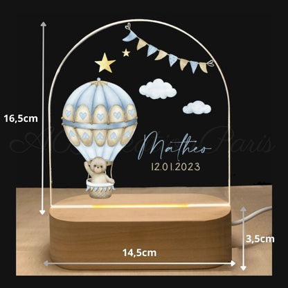 Personalisiertes Baby-Nachtlicht Heißluftballon