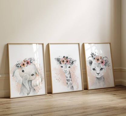 Poster für Kinderzimmer Tiere 