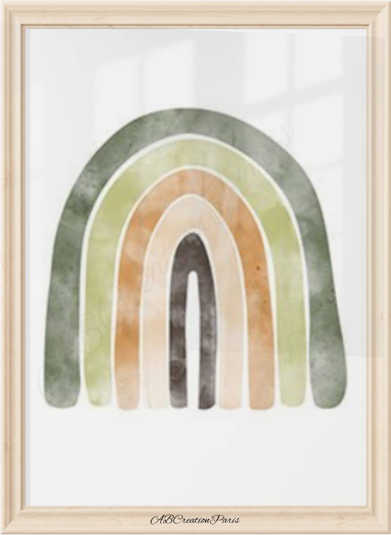 affiche arc en ciel vert émeraude