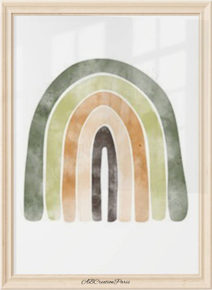 affiche arc en ciel vert émeraude