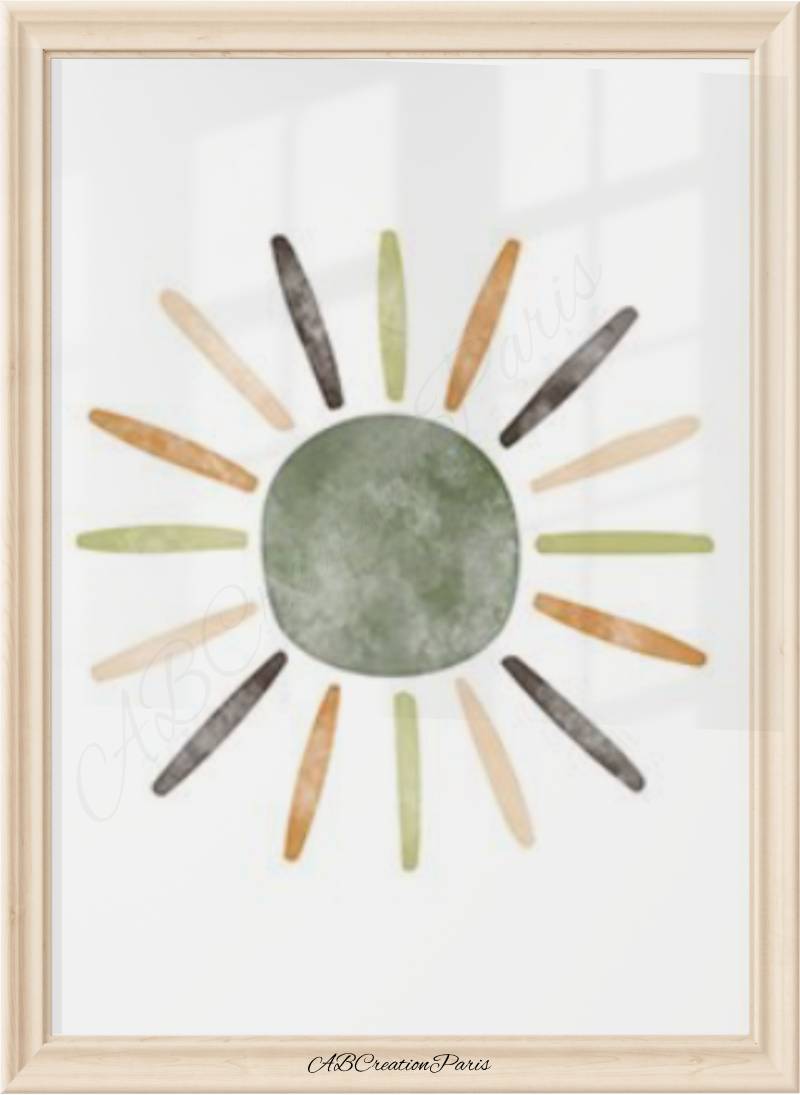 affiche soleil vert émeraude