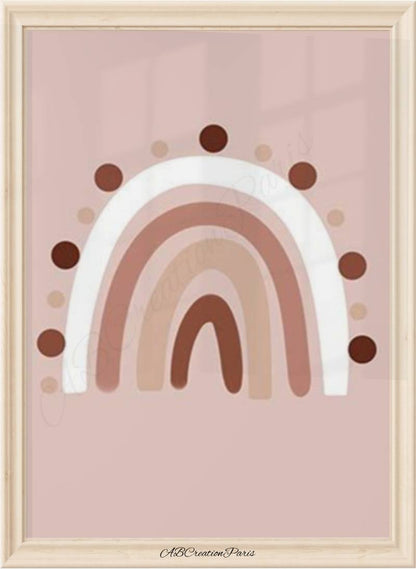 affiche arc en ciel terracotta chambre enfant ou chambre bébé 
