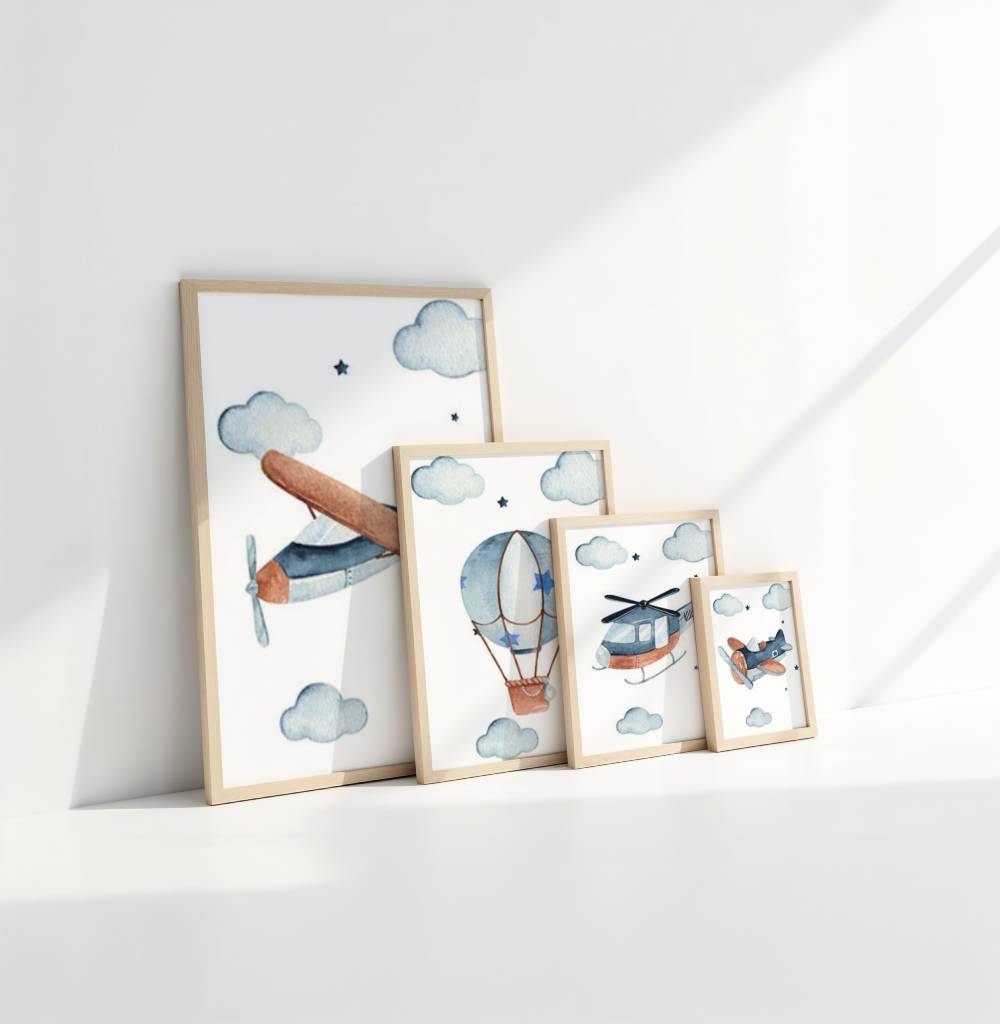Affiche avion. Décoration chambre garçon ou fille 