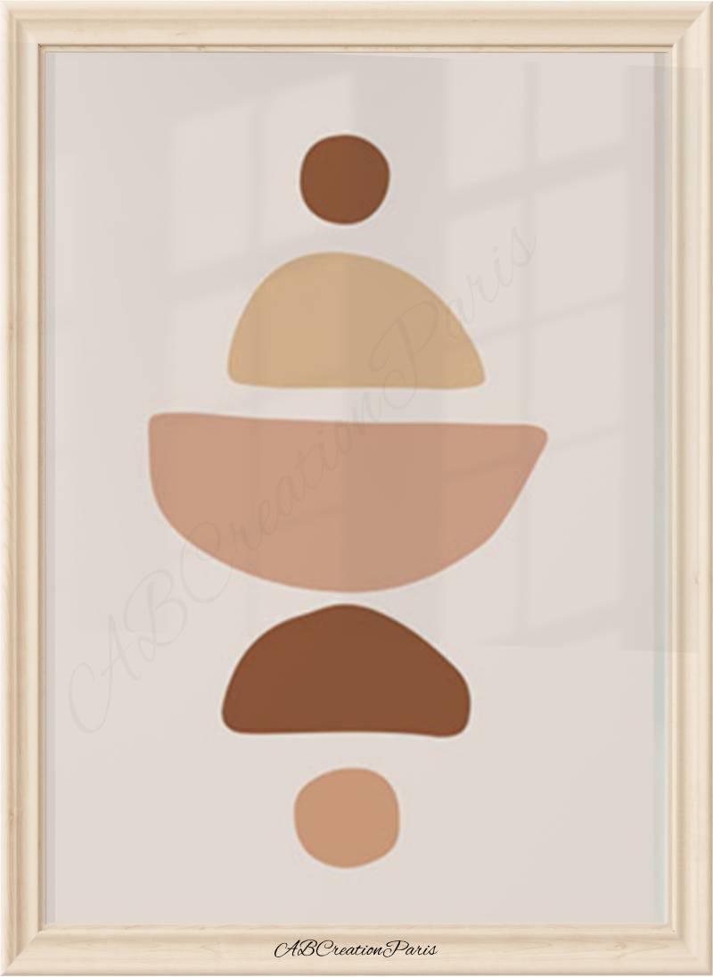 affiche couleur terracotta et forme de cercle