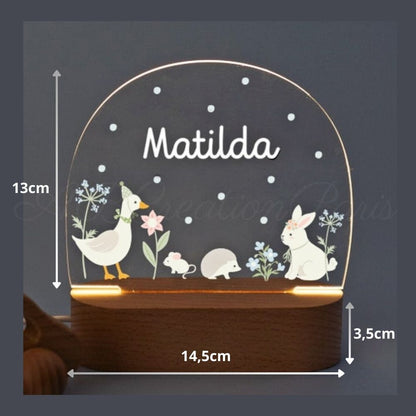 Personalisiertes Nachtlicht Waldtiere