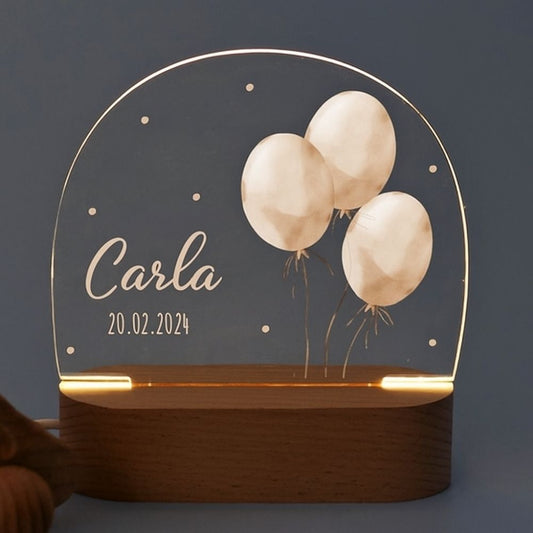 veilleuse bebe fille personnalisée avec ballon 