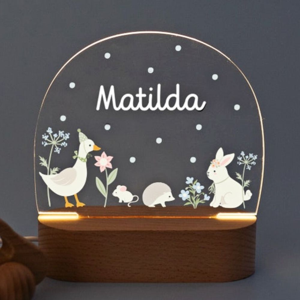 Personalisiertes Nachtlicht Waldtiere