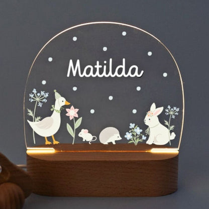 Personalisiertes Nachtlicht Waldtiere