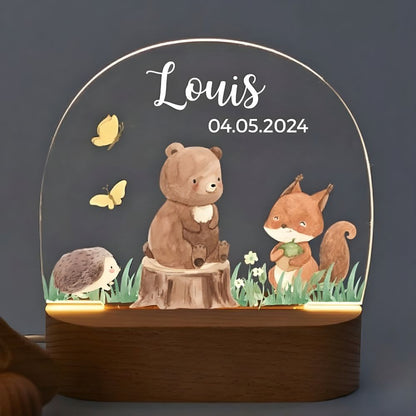 Personalisiertes Nachtlicht Waldtiere