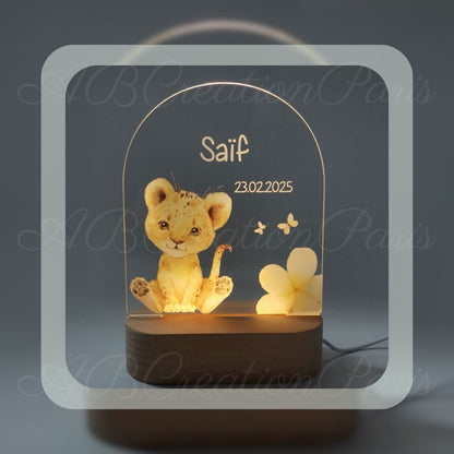 veilleuse lion bébé personnalisé 