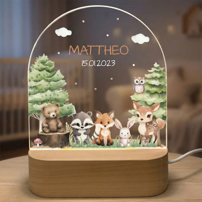 Personalisiertes Nachtlicht Waldtiere