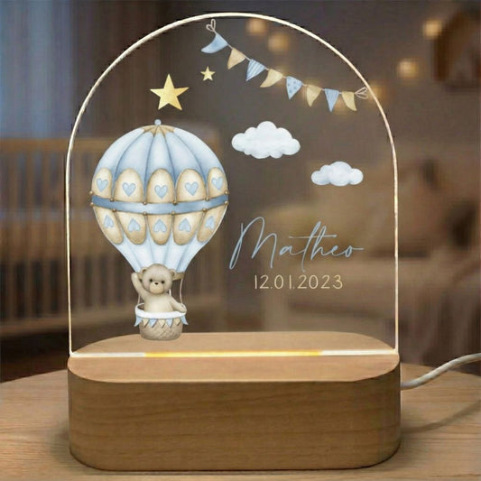 Personalisiertes Baby-Nachtlicht Heißluftballon