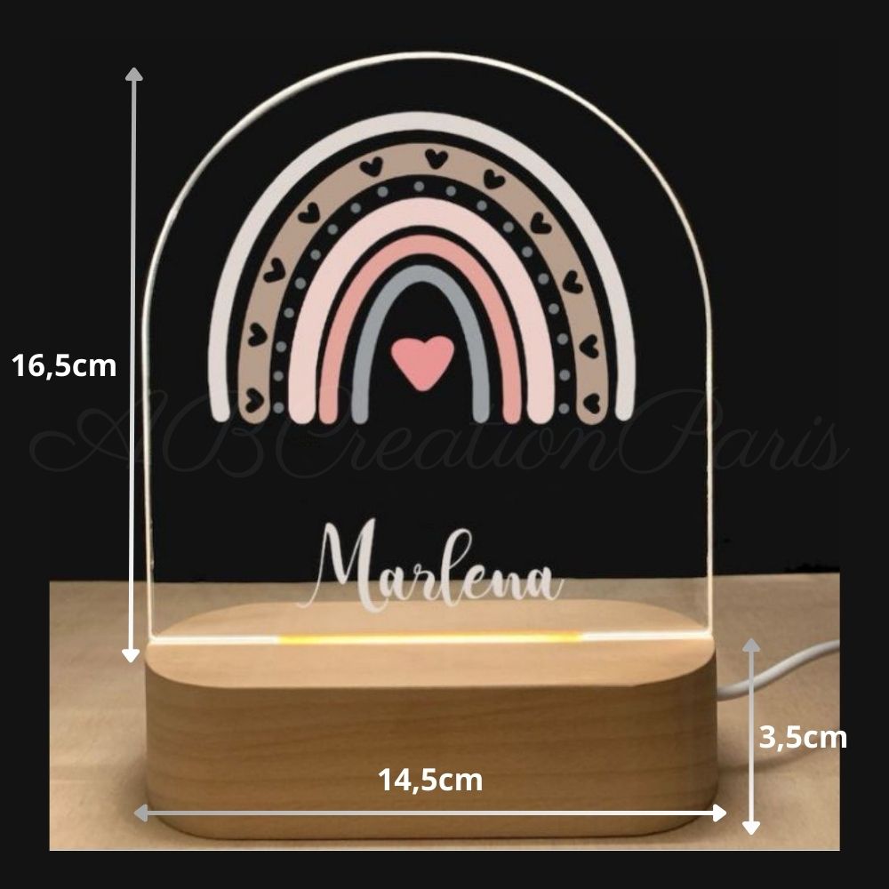 Personalisierte Kinderlampe - Regenbogen 