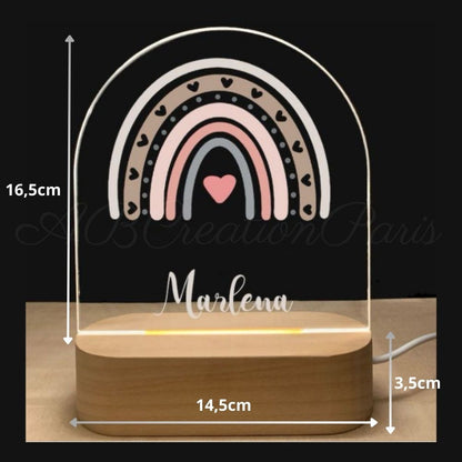 Personalisierte Kinderlampe - Regenbogen 