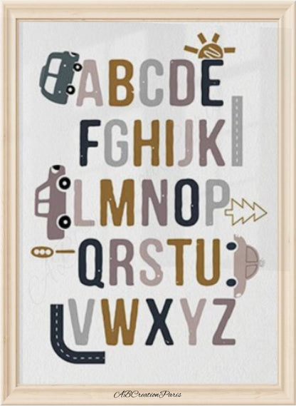 Pastell Alphabet Poster - Personalisiertes Alphabet