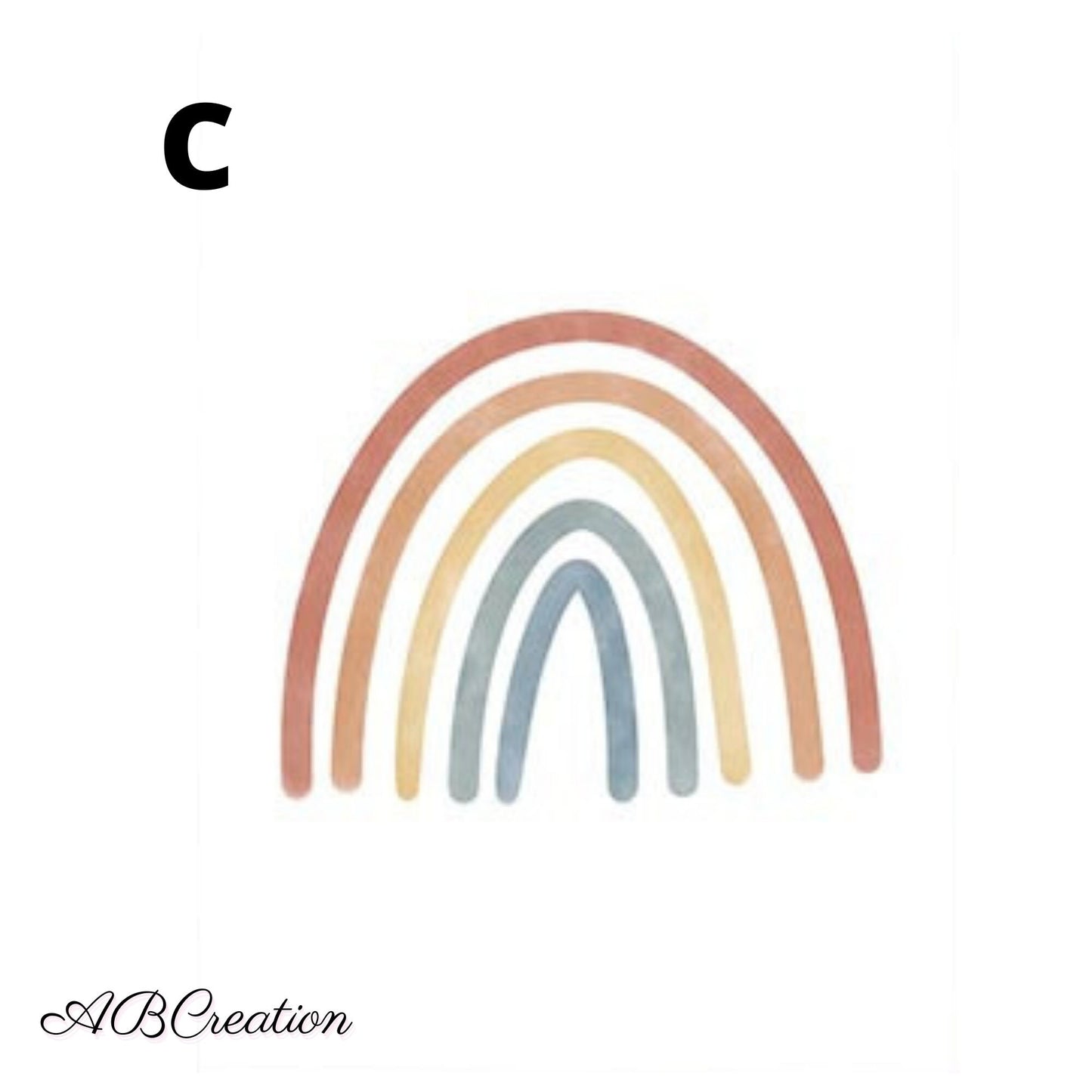 Affiche arc-en-ciel pastel pour chambre bébé – décoration murale douce style scandinave