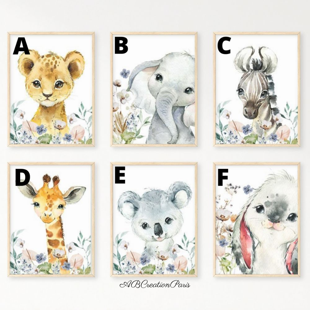 Animaux de la savane et jolie fleurs