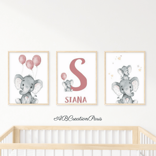 affiche elephant chambre enfant