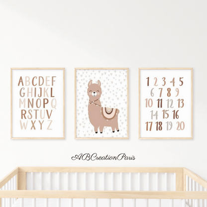 affiche educative alphabet et chiffre 