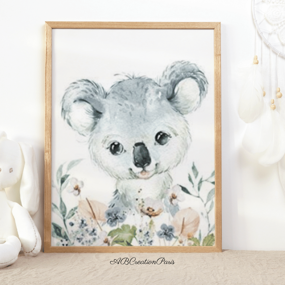 décoration murale koala chambre bebe fille 