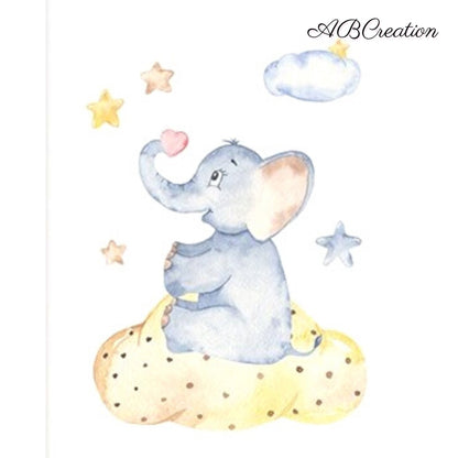 Wandposter Elefant - Personalisiertes Babyzimmer für Jungen
