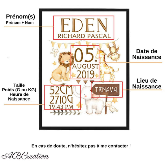 Affiche de Naissance Lion