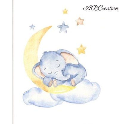 Wandposter Elefant - Personalisiertes Babyzimmer für Jungen