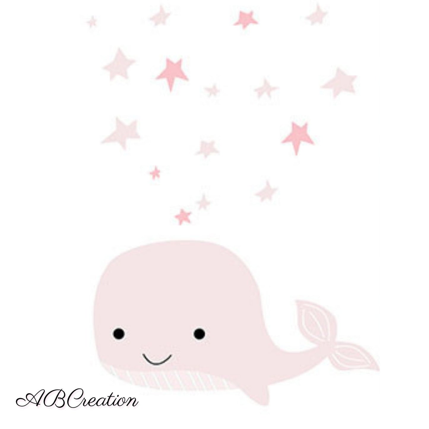 Décoration Chambre Bebe Fille - Baleine Rose