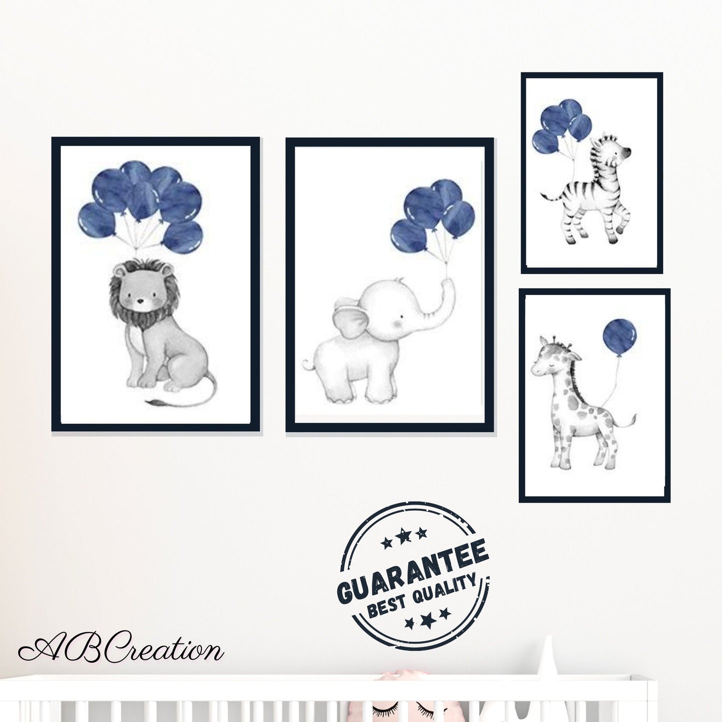 affiche chambre bébé garçon thème animaux