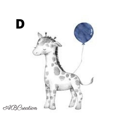affiche girafe chambre bébé garcon bleu