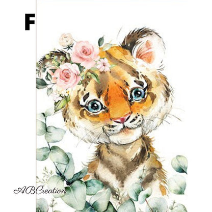 affiche tigre feuillage 