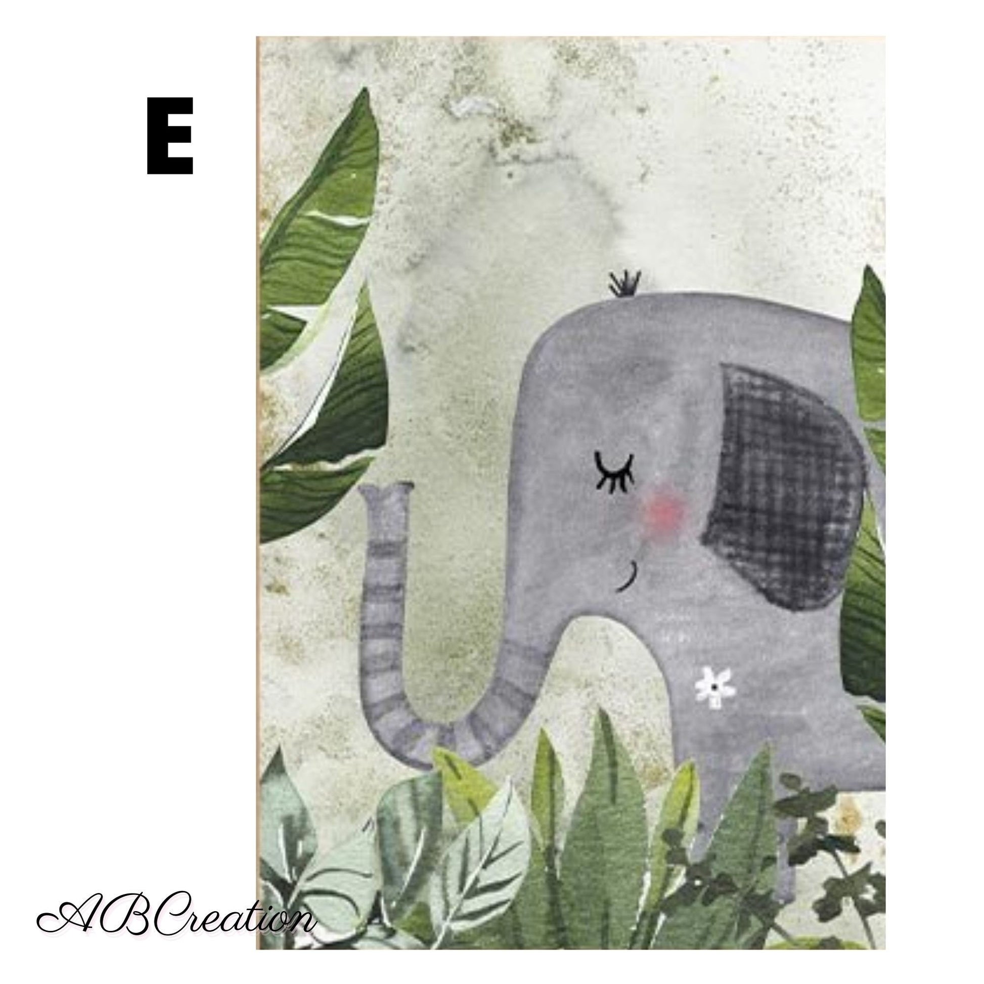 affiche éléphant theme chambre bebe safari