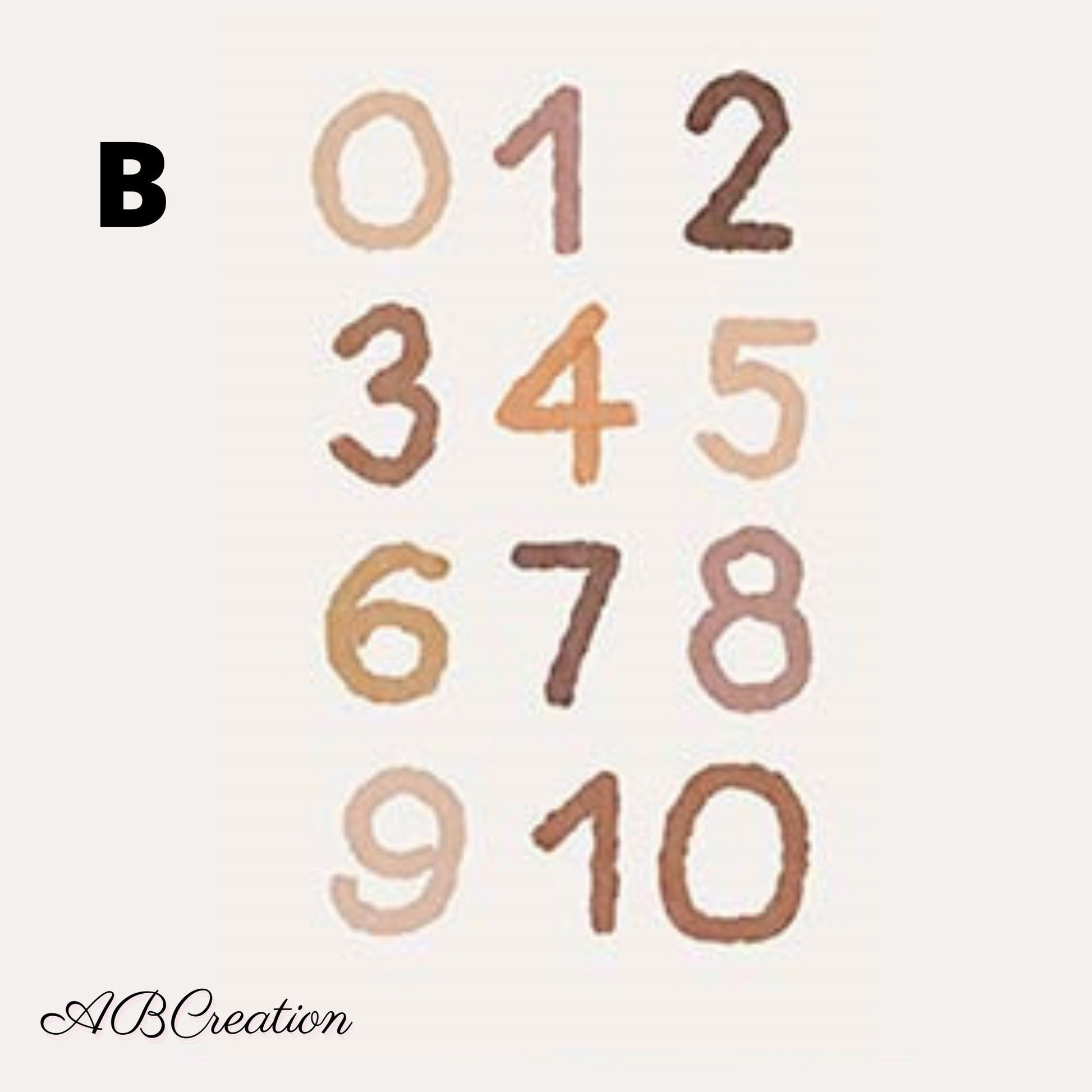 poster nombre terracotta de 1 à 10 